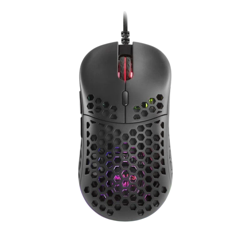 Mars Gaming MM55 Cable diseño Feather Paracord RGB Negro 12800 DPI