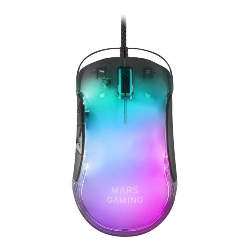 Mars Gaming MMGLOW USB tipo A RGB Chroma Glow Negro 12800 DPI