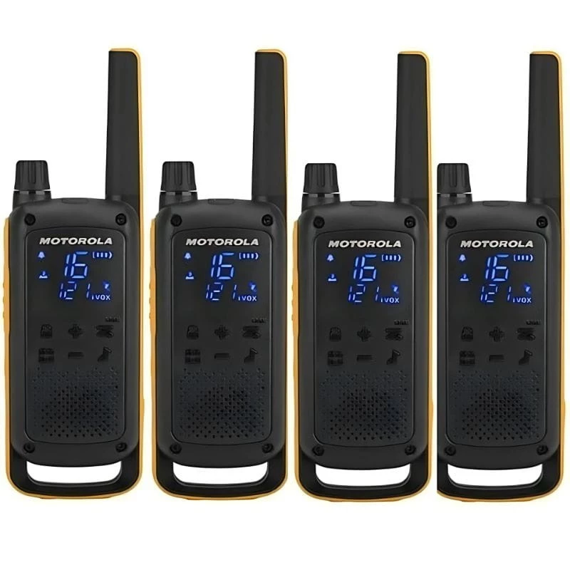 Motorola Talkabout T82 Extreme Quad Pack de 4 Negro/naranja Walkie Talkie