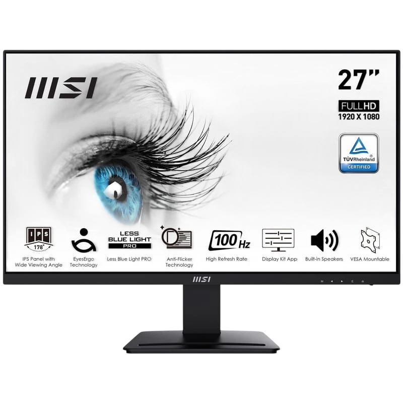 MSI Pro MP273A 27' FullHD IPS 100 Hz FreeSync Negro Monitor PC