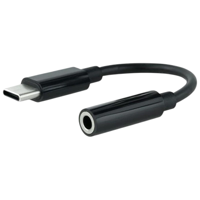 Nanocable Cable Adaptador Audio USB-C a Jack 3.5 Negro 11cm