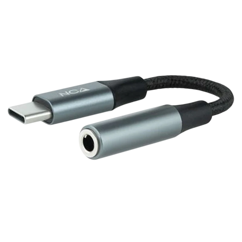Nanocable Cable Adaptador Audio USB-C a Jack 3.5 Negro/Gris 11cm