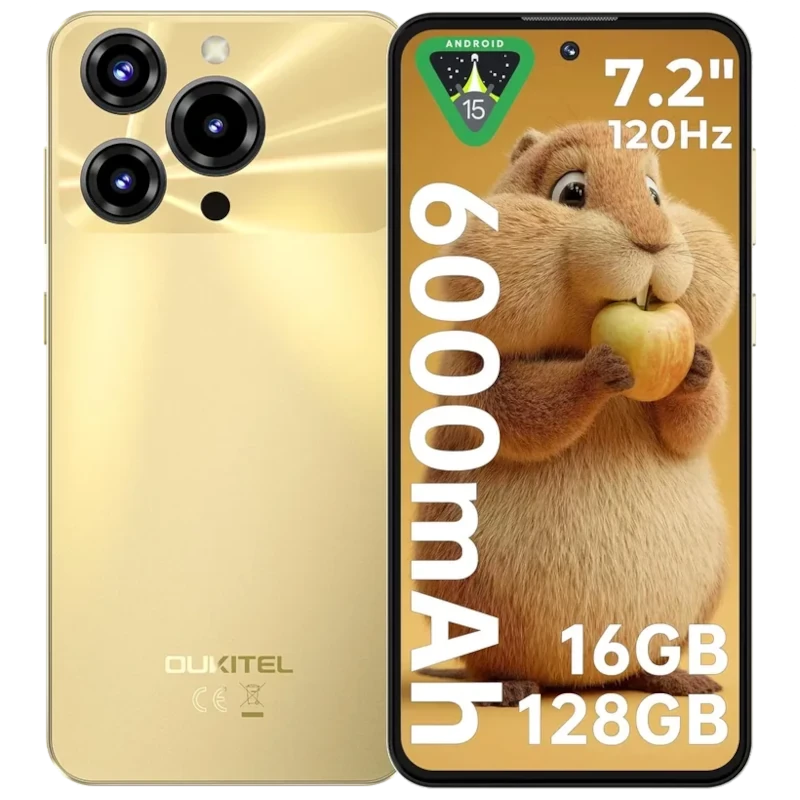 Oukitel C69 512GB Dorado Batería de 6000 mAh 8GB de RAM Android 15 con Gemini AI