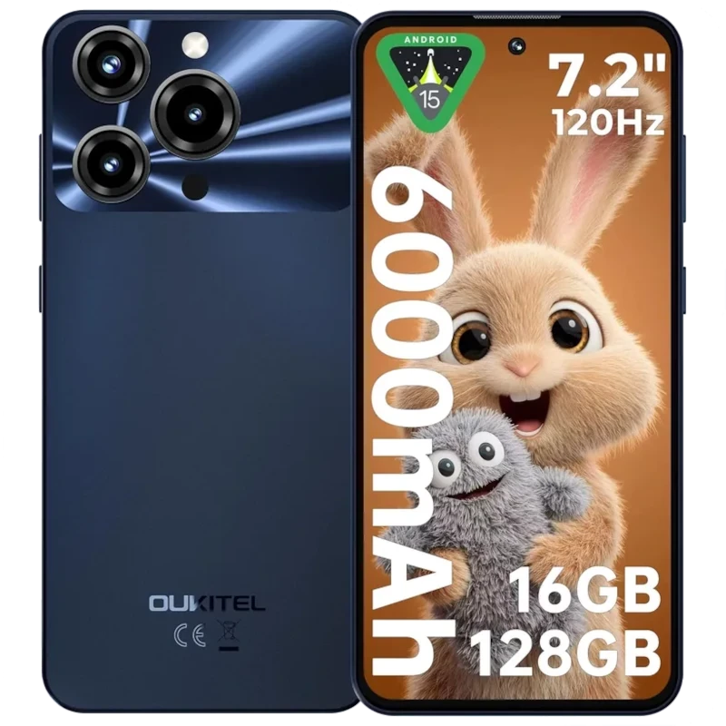 Oukitel C69 256GB Negro Android 15 con Gemini AI 8GB de RAM Cámara de 64 MPx