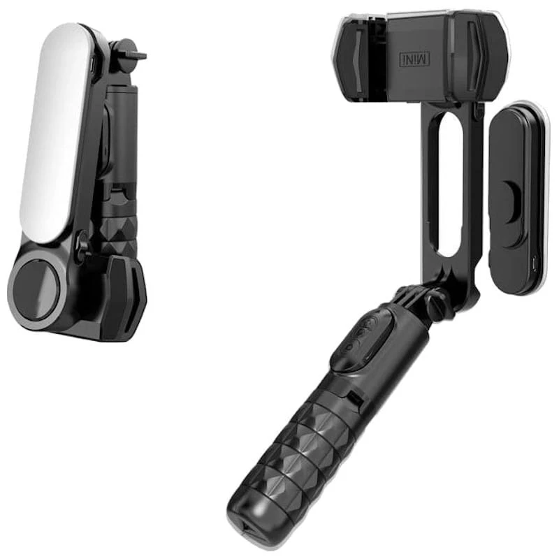 Palo Selfie Gimbal Q09 Estabilizador de Smartphone Rotación 360º con Mando inalámbrico Negro