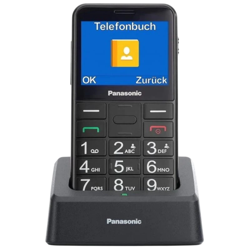 Panasonic KX-TU155EXBN 2.4' Letras Grandes Alto Contraste Compatible con Audífonos Llamada Prioritaria Base de carga Negro