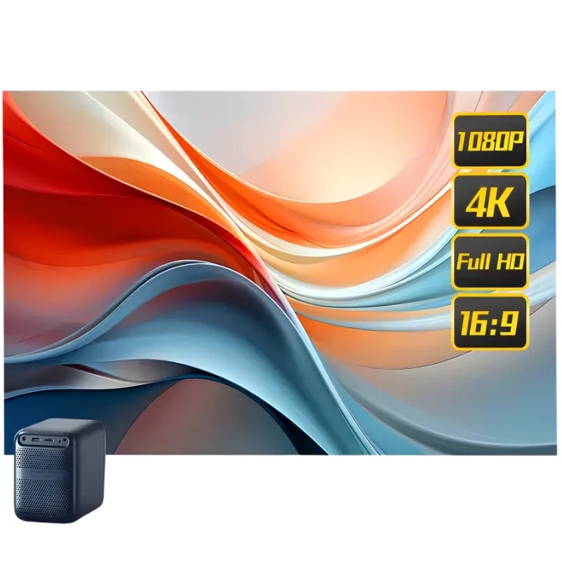 Wanbo Pantalla de proyección anti luz HD de 100 pulgadas pantalla de Proyector 3D 4K plegable portátil HD para interiores 16:9