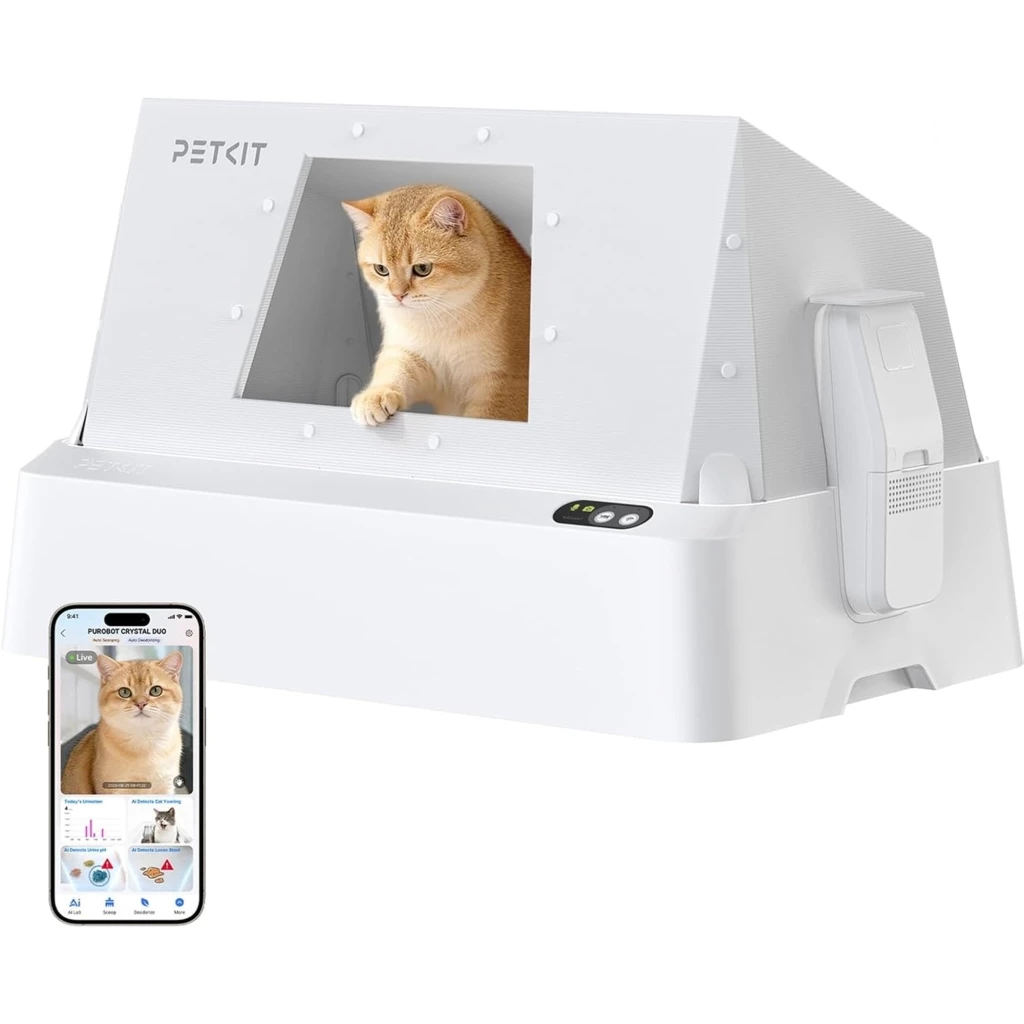 PETKIT Purobot Crystal Duo IA con Cubierta Arenero autolimpiable