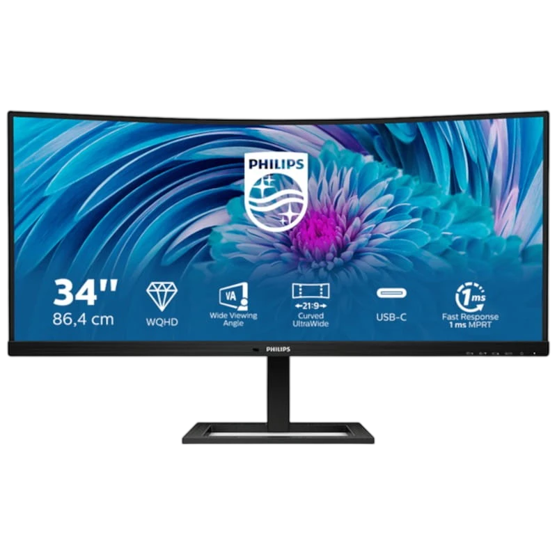 Philips E Line 346E2CUAE/00 34 Quad HD VA 100Hz UltraWide Curvo FreeSync Premium Negro
