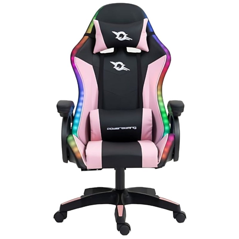 PowerGaming LED RGB Silla Negro+Rosa