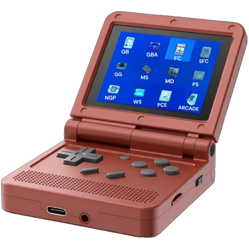 Powkiddy V90 Consola Portátil Retro Rojo