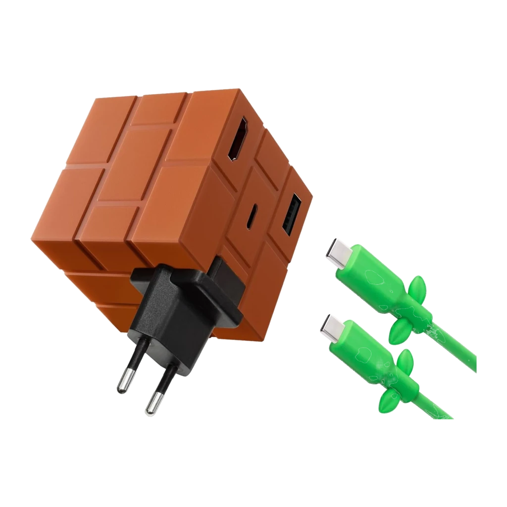 Cargador Powkong Pipe-dock Portable All-in-One GaN 65W USB-C PD