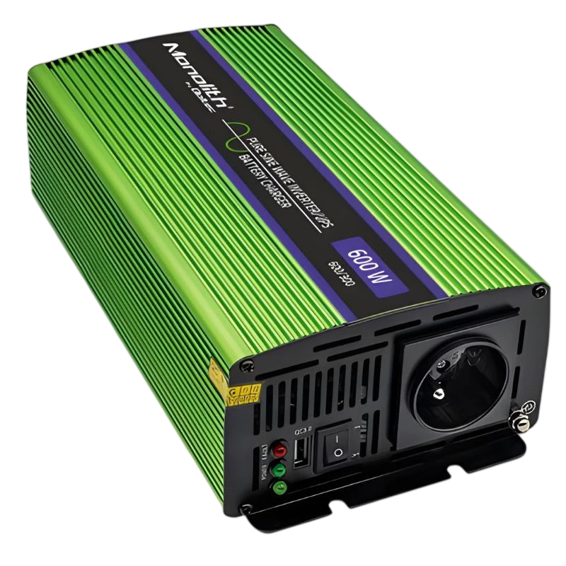 Qoltec Monolith 600 W Verde Adaptador e Inversor de Corriente