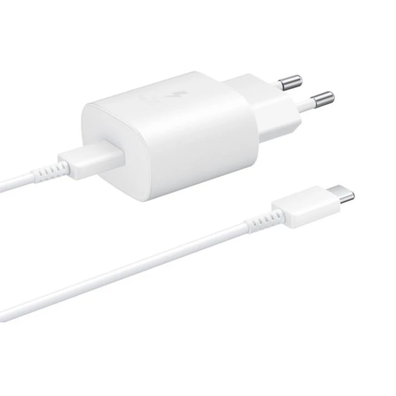 Samsung 25W USB Tipo-C Cable USB Tipo-C Carga Super Rápida Blanco Cargador de Pared