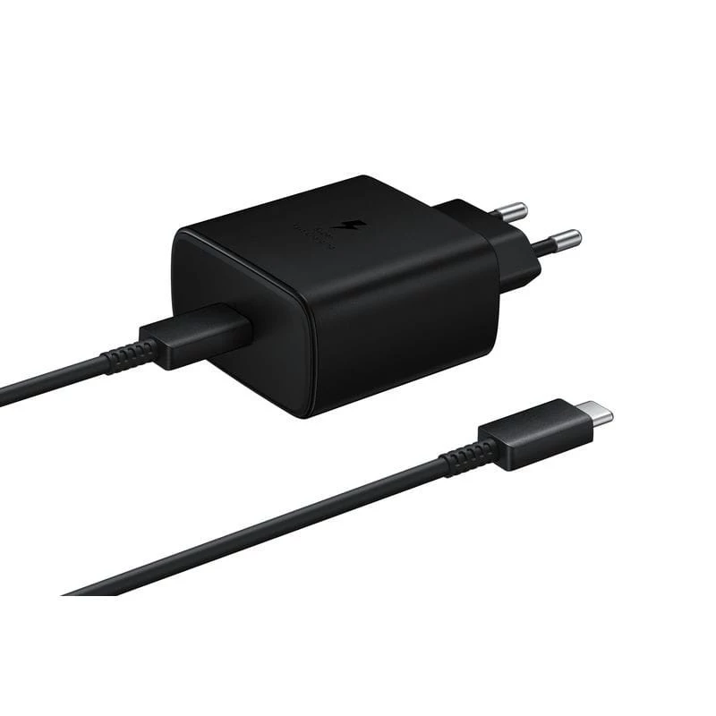 Samsung 45W USB Tipo-C Cable USB Tipo-C Carga Súper Rápida Negro Cargador de Pared