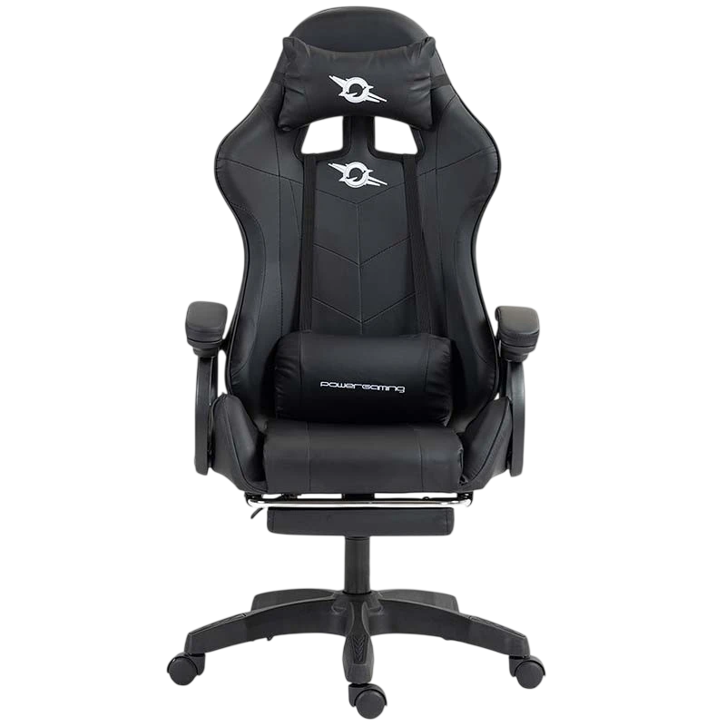 PowerGaming Silla con Reposapiés Negro