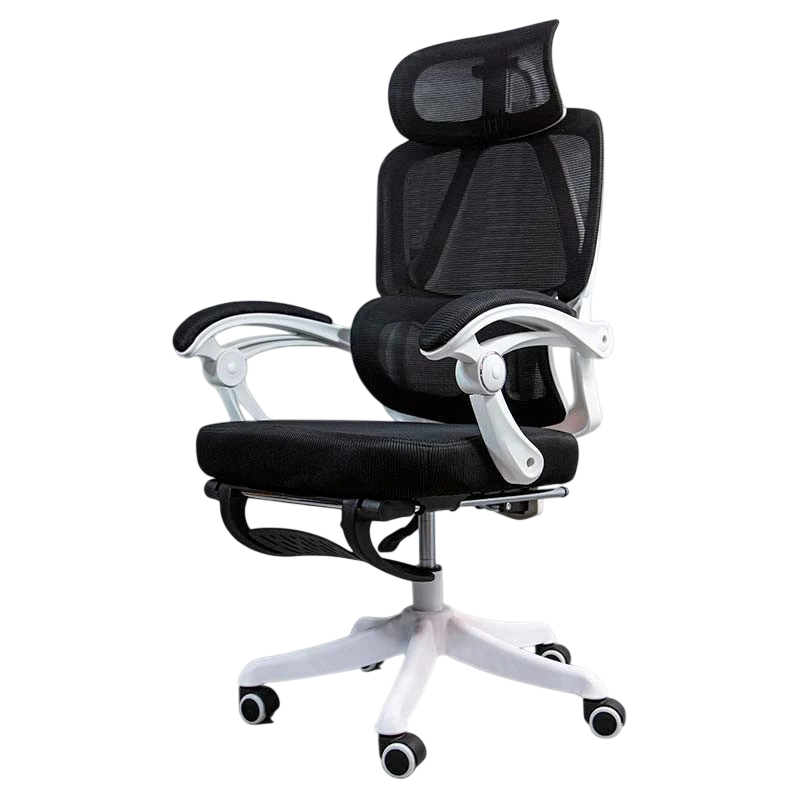 Silla de Oficina Ergonómica Powerbasics Confort T20 Negro con Ruedas y Reposapiés