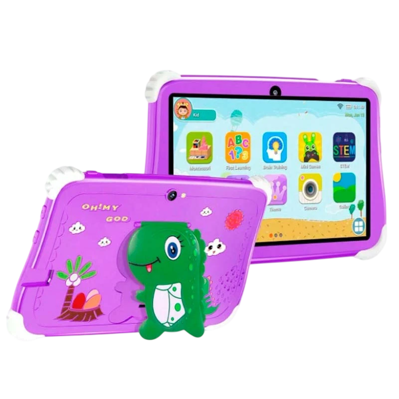 Powerbasics MT6735 2GB/16GB Dino Lila Tablet para niños