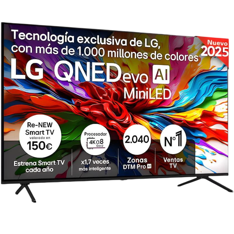 LG AI 55QNED92A6A 55'4K UHD QNED evo MiniLED Alfa8 Wi-Fi Smart TV