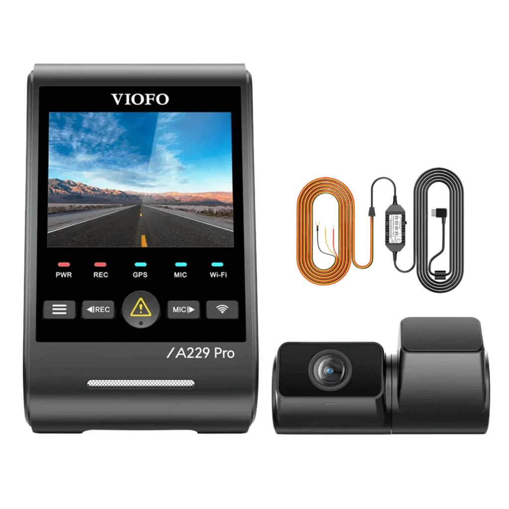 VIOFO A229 Pro Tele 3CH Dashcam 4K+2K+1080p 3 canales WiFi 5 GHz 140°