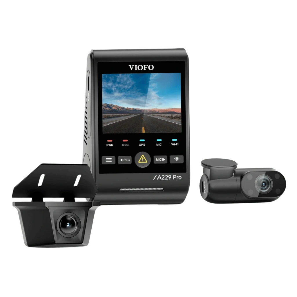 VIOFO A229 Pro-W 3CH Dash Cam Triple Canal con Sony STARVIS 2 y Cámara Trasera Impermeable