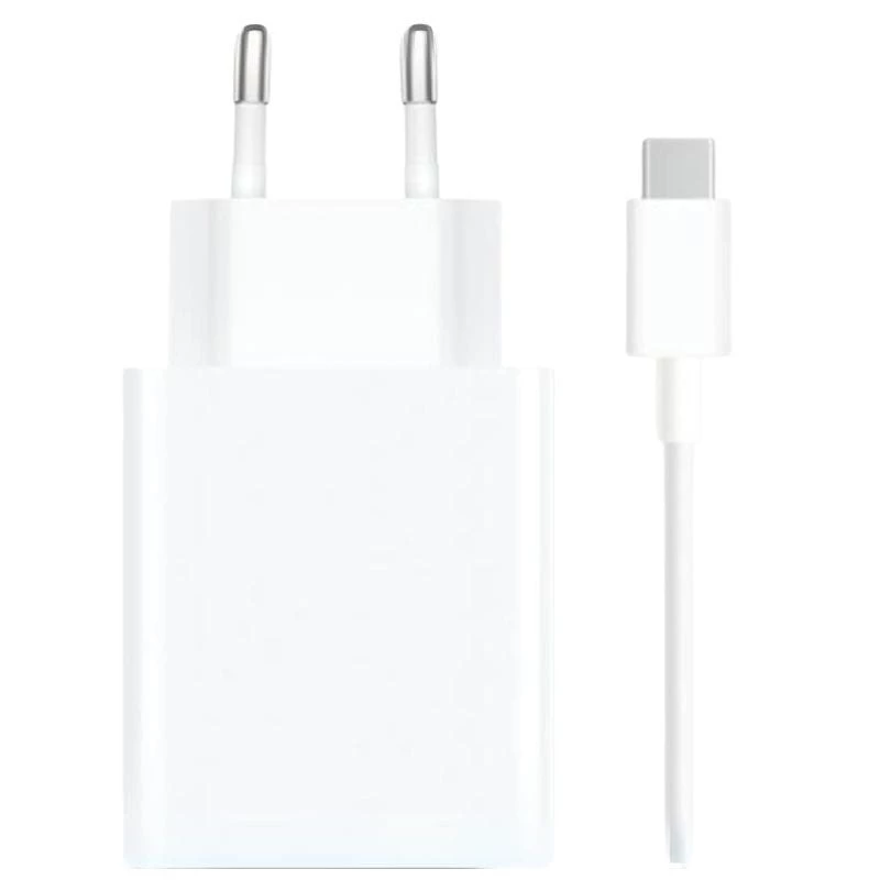 Cargador de carga Rápida Xiaomi 67W HyperCharge Combo USB Tipo-A Blanco + Cable USB-A a USB-C