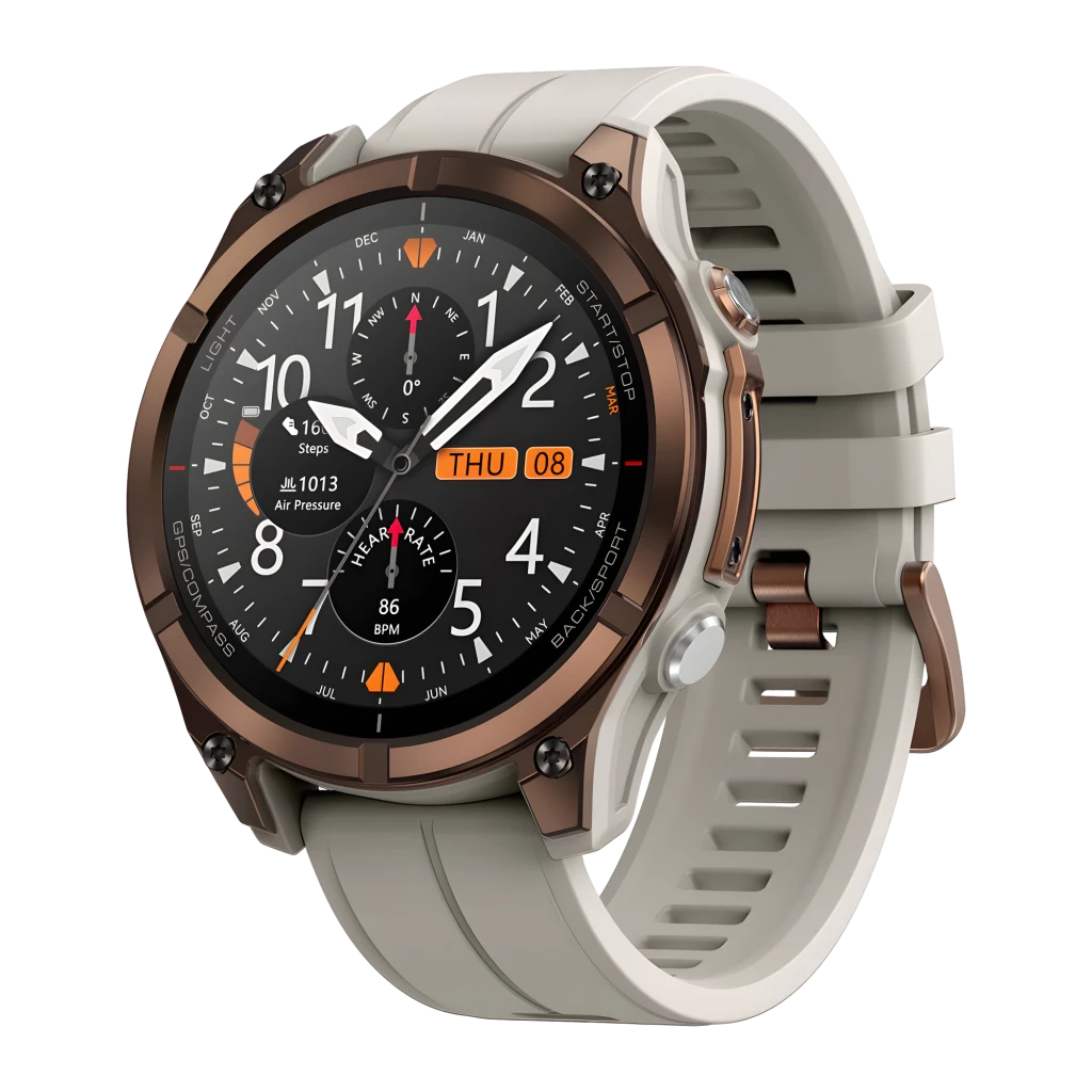 Zeblaze Stratos 4 Pro Bronce Mapas offline giro a giro Linterna LED bicolor