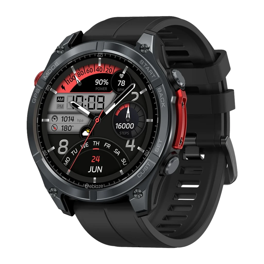 Zeblaze Stratos 4 Pro Negro Mapas offline giro a giro Linterna LED bicolor